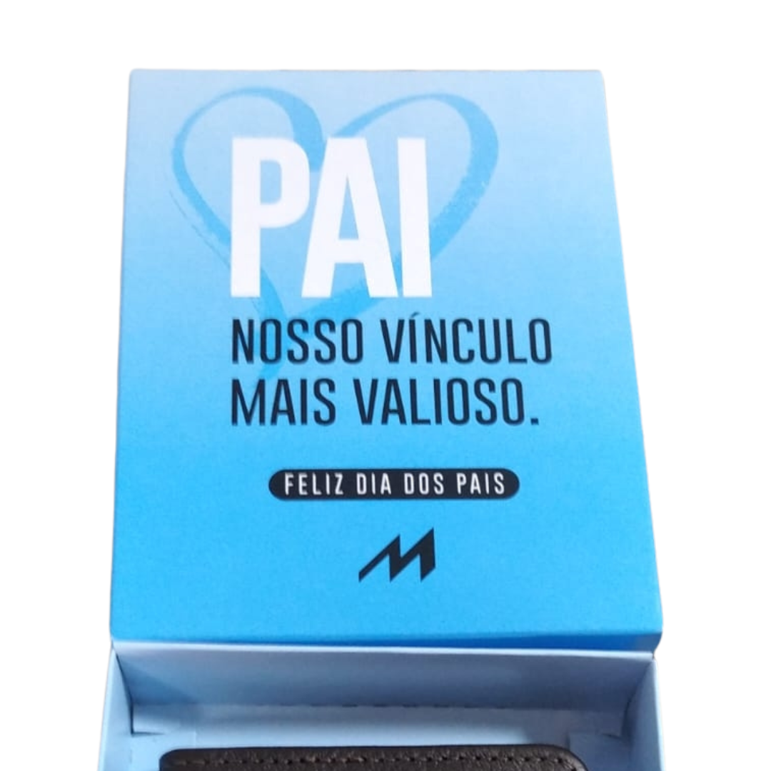 Carteira de couro como brinde corporativo.